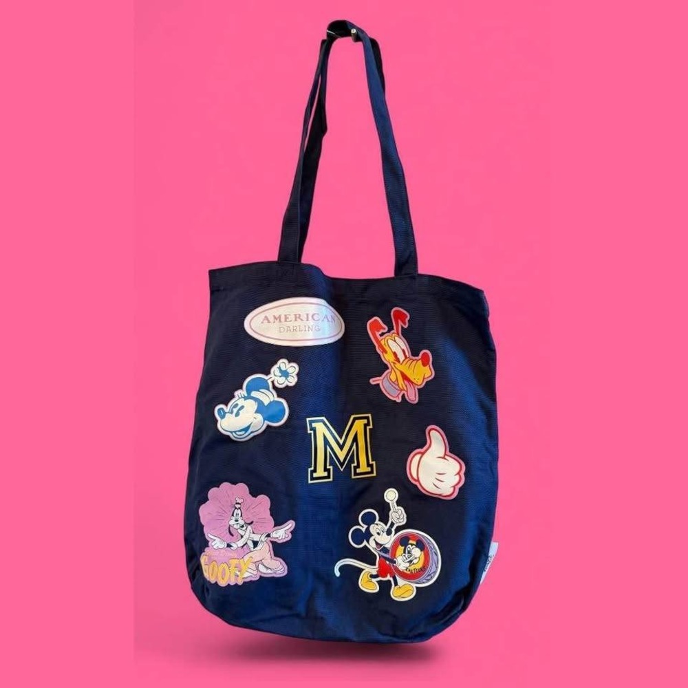 Navy Blue Disney x SkinnyDip‎ Collab American Darling Canvas Tote Bag